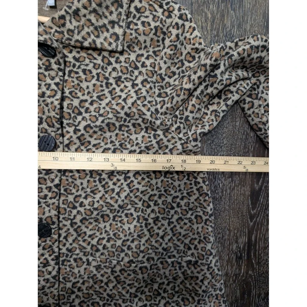 Habitat Jacket Womens Small Leopard Print Button‎ Front Animal Pattern Coat